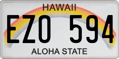 HI license plate EZO594