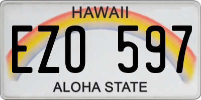 HI license plate EZO597
