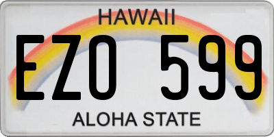HI license plate EZO599