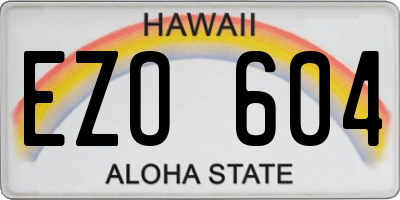 HI license plate EZO604