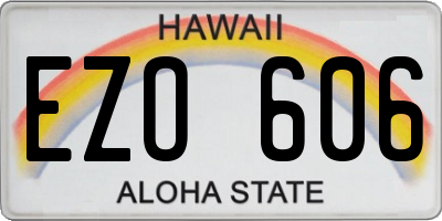 HI license plate EZO606