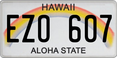 HI license plate EZO607