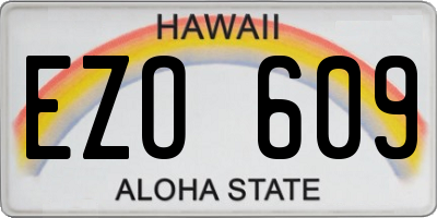 HI license plate EZO609