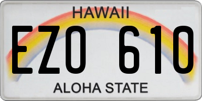 HI license plate EZO610