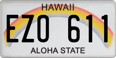 HI license plate EZO611