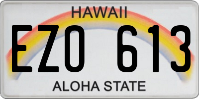 HI license plate EZO613