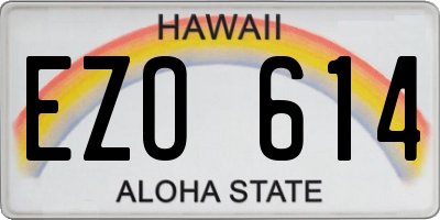 HI license plate EZO614