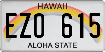 HI license plate EZO615