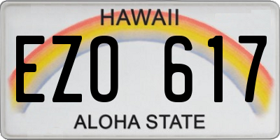 HI license plate EZO617