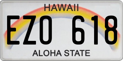 HI license plate EZO618