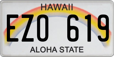 HI license plate EZO619