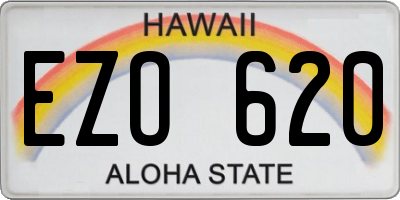 HI license plate EZO620