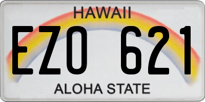 HI license plate EZO621