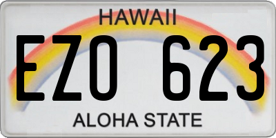 HI license plate EZO623