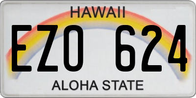 HI license plate EZO624