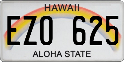 HI license plate EZO625