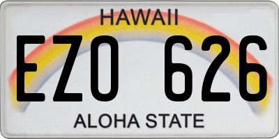 HI license plate EZO626