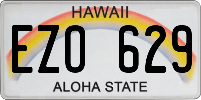 HI license plate EZO629