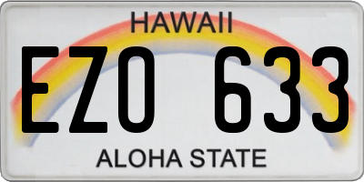 HI license plate EZO633