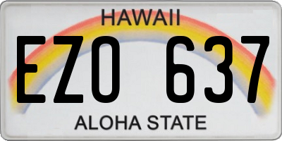HI license plate EZO637