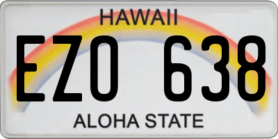 HI license plate EZO638