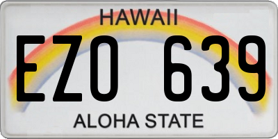 HI license plate EZO639