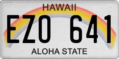 HI license plate EZO641