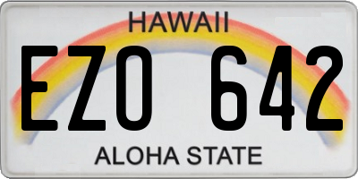 HI license plate EZO642