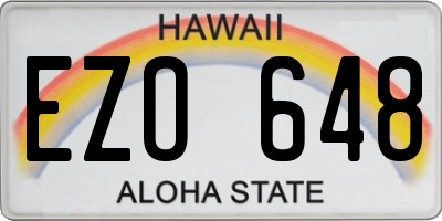 HI license plate EZO648