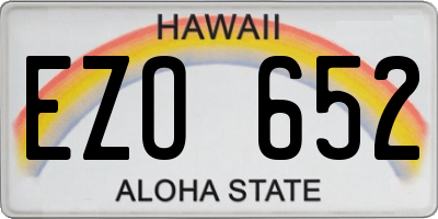 HI license plate EZO652