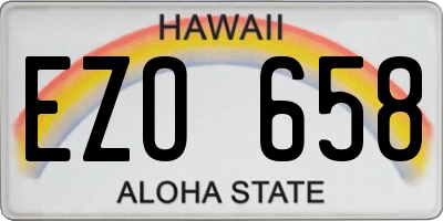 HI license plate EZO658