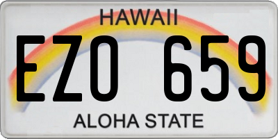 HI license plate EZO659