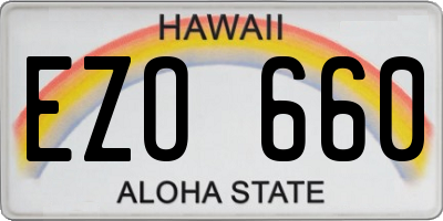 HI license plate EZO660