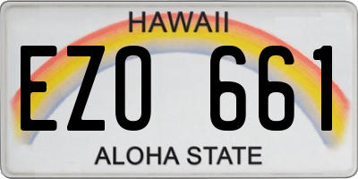 HI license plate EZO661