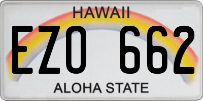 HI license plate EZO662