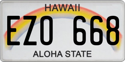 HI license plate EZO668