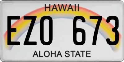 HI license plate EZO673