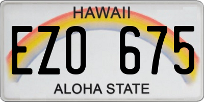 HI license plate EZO675