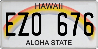 HI license plate EZO676