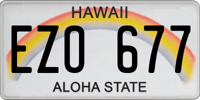 HI license plate EZO677