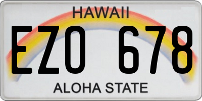 HI license plate EZO678