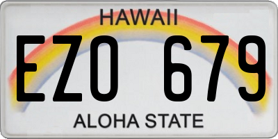 HI license plate EZO679