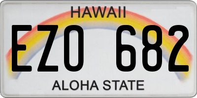 HI license plate EZO682