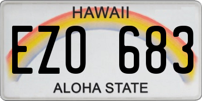HI license plate EZO683