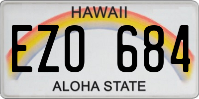 HI license plate EZO684