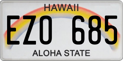 HI license plate EZO685