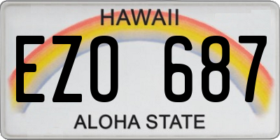 HI license plate EZO687
