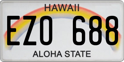 HI license plate EZO688