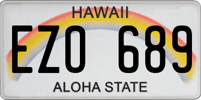 HI license plate EZO689