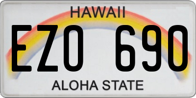 HI license plate EZO690